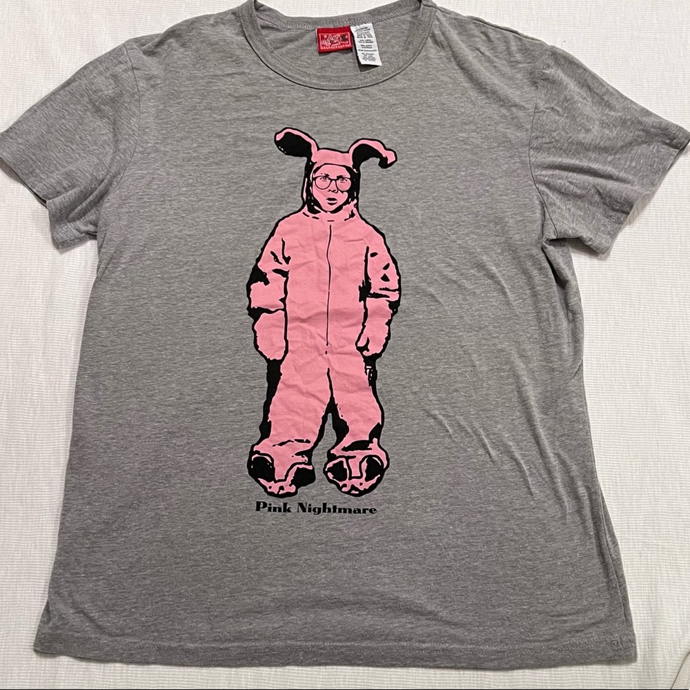 A Christmas Story - ‘ Pink Nightmare ‘ Ralphie Shirt - Heather Gray - Size Large